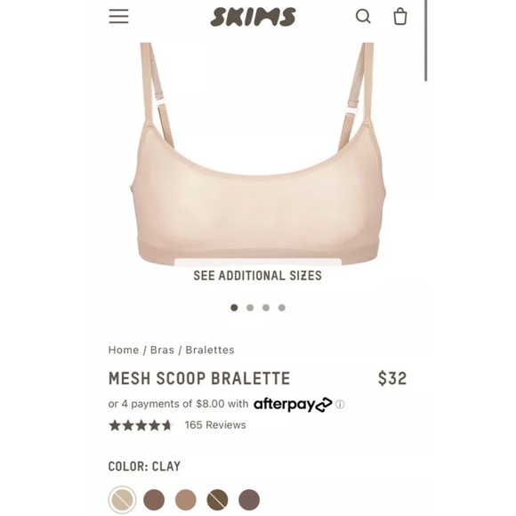 SKIMS Other - NWT SKIMS mesh scoop bralette bra in clay